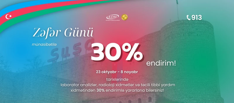 Zəfər Günü münasibətilə 30% endirim!